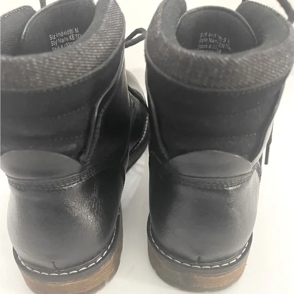 Ashford Hayes Men's Black Faux Leather Boots Size 9Medium Lace Up Good Condition - Picture 7 of 13